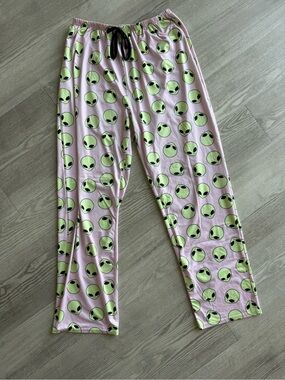 Pink Alien Print Pajama Pants